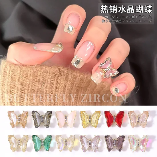 Strass à ongles à dos plat de forme mixte